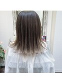 ホワイトベージュグラデーション＿オンブレ