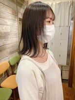 ジーナ 福岡天神(Zina) ミディボブ×ブラウンベージュ