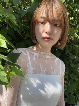 ソイルバイロミー(soil by ROMMY) ピンクベージュ　シースルーバング 長めバング/横浜髪質改善