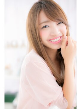 ミック 日暮里店(miq) 斜めバングで叶える♪ミルクティブラウンロングレイヤーa1