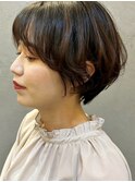丸みショートボブ/ショートヘア/イルミナカラー/前髪あり[黒磯]