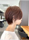 大人ラフウェーブ20代30代40代ボブブラウンスウィングショート