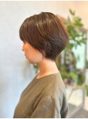 大人可愛い丸みショートボブ