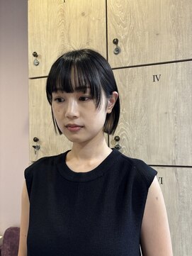 ポイントファイブバイソレイユ 小松店.5 by SOLEIL) #切りっぱなしボブ #裾カラー #ハイライト #イヤリングカラー