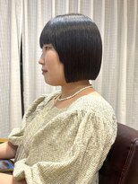 エミス バイ メルト 吉祥寺(emis by melt)&nbsp;【吉田江梨】切りっぱなしボブ暖色縮毛矯正こなれ感