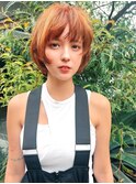Aimee町田　オレンジブラウン×マッシュショート