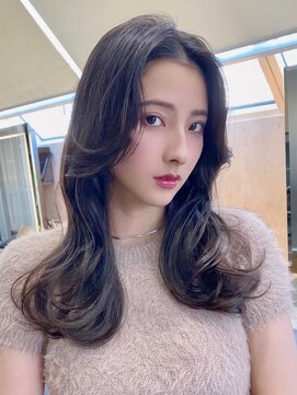 ロンド ルージュ 銀座店(Lond rouge) ミニウルフレイヤーカット顔周り前髪韓国ミディアムロング/銀座