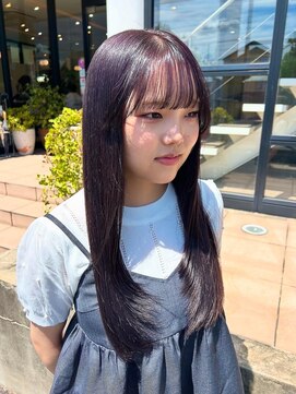 ヘアーアンドエステ ハラダ 滝ノ水店(Hair&Esthe Harada) ロングレイヤー/レイヤーカット/ブリーチ/ダークパープル