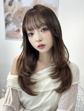 オニキス(ONYX) C222ブリーチなしダブルカラーモカベージュ韓国レイヤー髪質改善