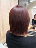 艶レッドヴァイオレット × 切りっぱなしボブ