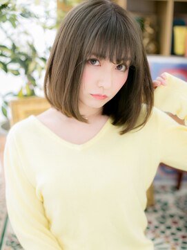 カバーヘアアンドスパ ブリス 浦和(COVER HAIR&SPA bliss) ココアブラウンシスルーバング前下がりボブc720代30代40代