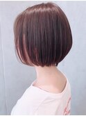 Say.ショートボブミニボブ丸みショートオリーブグレー暗めカラー