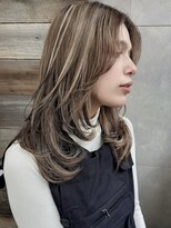 トルネード(TORNADO) 外国人風・海外レイヤーカット グレージュハイライト A0123