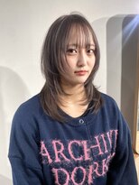 エイム(A-im) 顔まわりレイヤー×ラベンダーグレージュ ブリーチなし