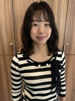 ガリカ 博多(Gallica)&nbsp;<ゲスト>レイヤーミディにゆるウェーブパーマ x ダークブラウン