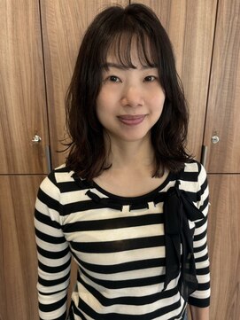 ガリカ 博多(Gallica) <ゲスト>レイヤーミディにゆるウェーブパーマ x ダークブラウン