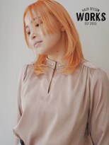 ワークス ヘアデザイン(WORKS HAIR DESIGN) ビタミンオレンジカラー姫バング