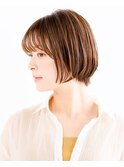 大人かわいい小顔ひし形ふんわりボブ