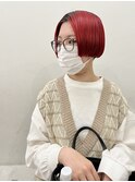 艶髪オレンジレッドボブ