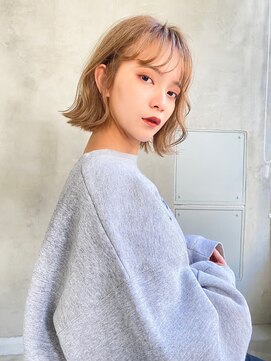 エース (ACE) ACE横浜　ミルクティーベージュ×ウェーブボブ