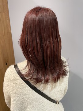 ベルベットヘア 千早店(Velvet hair) ブリーチなし2回カラーで創るカシスピンク 【福岡 聖容】