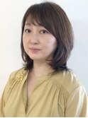 大人のふんわりミディ☆ボリューム/明るい白髪染め/大人女性に◎