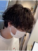 メンズ波巻きスパイラルパーマシャドウパーマ刈り上げマッシュ