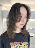 地毛ハイライトカラーインナーハイライトレイヤーカット