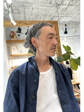 ミモザワークス(Mimosa Works) ルーズパーマ　大人男性の為のメンズロング