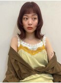 レッドブラウン/ミディアム/顔周りレイヤー