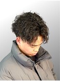 大分20代30代センターパートシャドウパーマ波巻きシャドウ