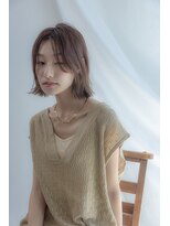 ページボーイ美容室 【レイヤーバングで透明感をプラス】ナチュラルボブ