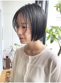 NUDE顔周りレイヤー ミニボブ　切りっぱなしボブ 前下がりボブ