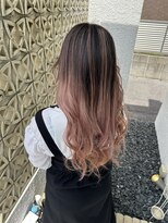 ワクヘアー(WaKu hair)&nbsp;バレイヤージュ×ピンクベージュ