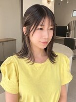 ルトワフクロマチ(Lutowa Fukuromachi)&nbsp;外ハネミディアム×暗髪×軽めバング/袋町/本通