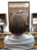 明るめチャイカラーの王道ワンレンボブ☆