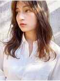 ゆるレイヤー シースルーバング 地毛風ベージュ
