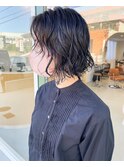 ボブ　ゆるウェーブ　パーマ