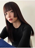 ストレート 姫カット ぱっつん前髪 アッシュ【天神/今泉】