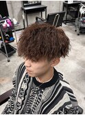ツイスパマッシュメンズパーマブラウンカラー