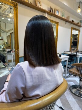 ロンドアベニール 北千住(Lond avenir) ブリーチなしチェリーブラウン髪質改善縮毛矯正酸性ストレート