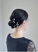 ボブヘアアレンジ/シニヨン/飾りパール