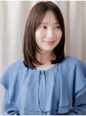 顔周りレイヤーカット艶感ストレートミディZ戸田公園30代40代