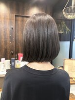 リノナ(Linona)&nbsp;ロングショートワンカールパーマカーキグレージュ前髪錦糸町