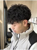 スパイラルパーマ/刈り上げマッシュ/ツーブロック