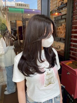 ボアップ 松山店(boappu) #ブラウンカラー#顔周りレイヤー