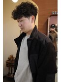 メンズパーマスペインカールマッシュ刈り上げ外国人風眉毛カット