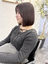 オウル(Owll) *肩ライン内巻きボブピンクブラウン*