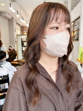 ヘアーループレル(Hair ruup Rell design works) 白髪ぼかしハイライトで叶える♪柔らかベージュのロングウェーブ
