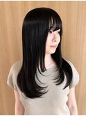 艶感ブラックストレート×韓国風×レイヤーカット